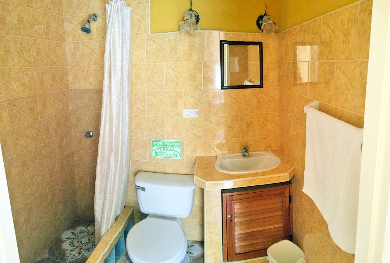 Ensuite bathroom of Room 1 in La Caridad BnB in Old Havana