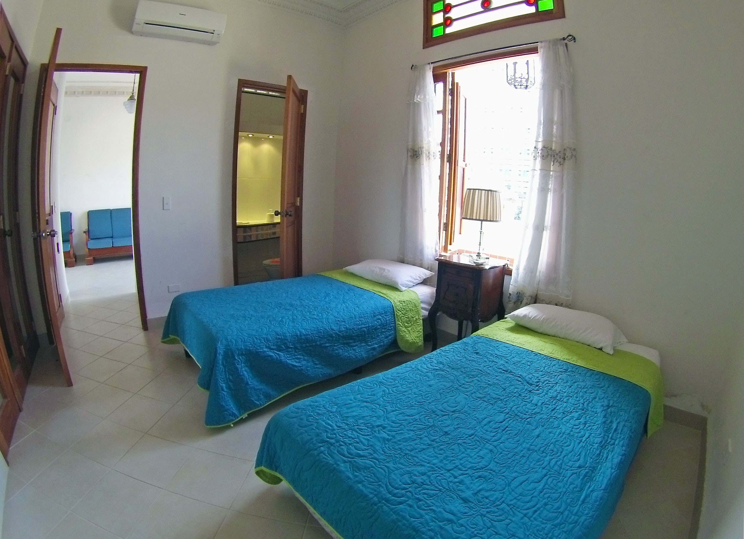 A private room in Havana with a large window