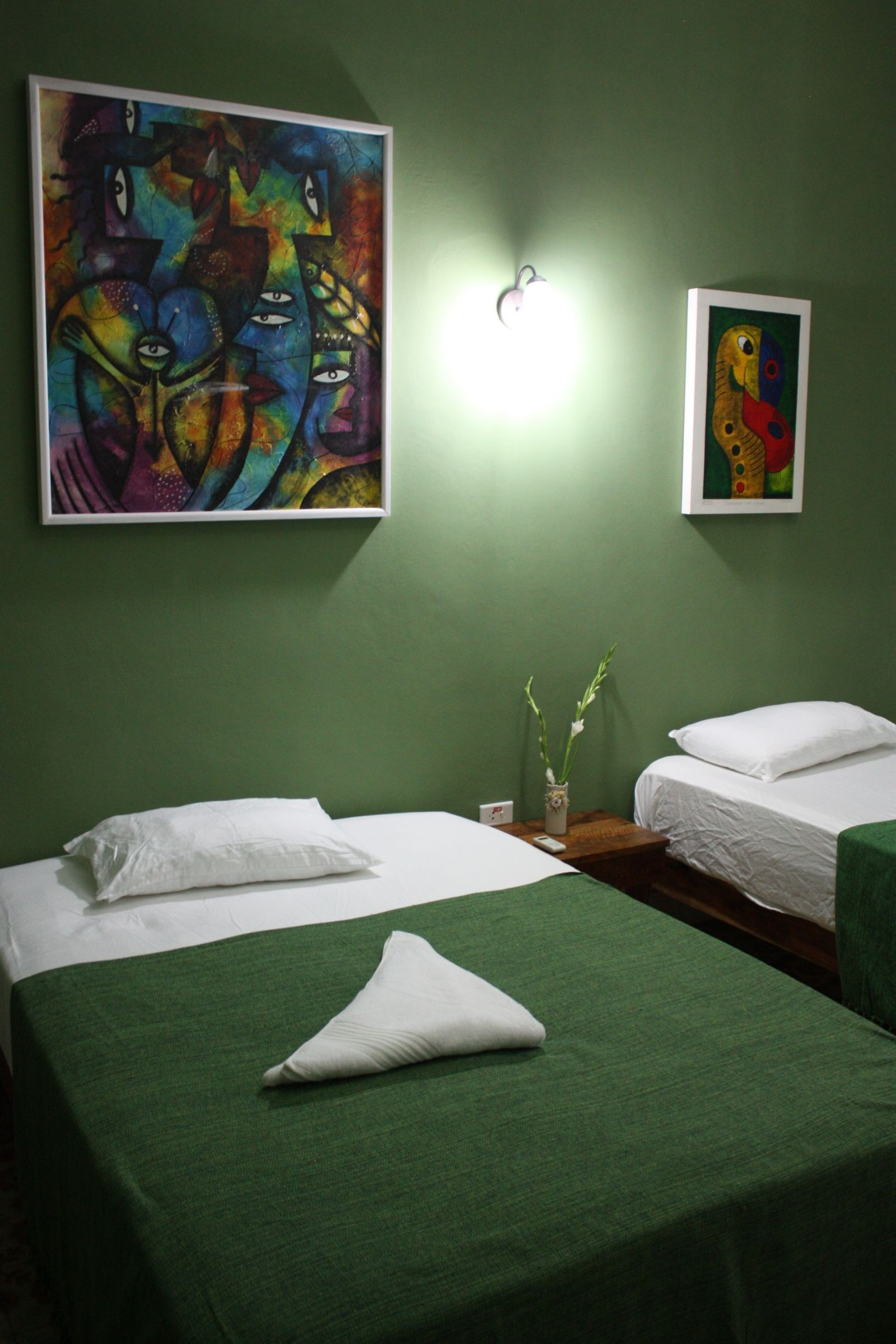 The Green Room of La Gargola Hostal in Old Havana, Cuba